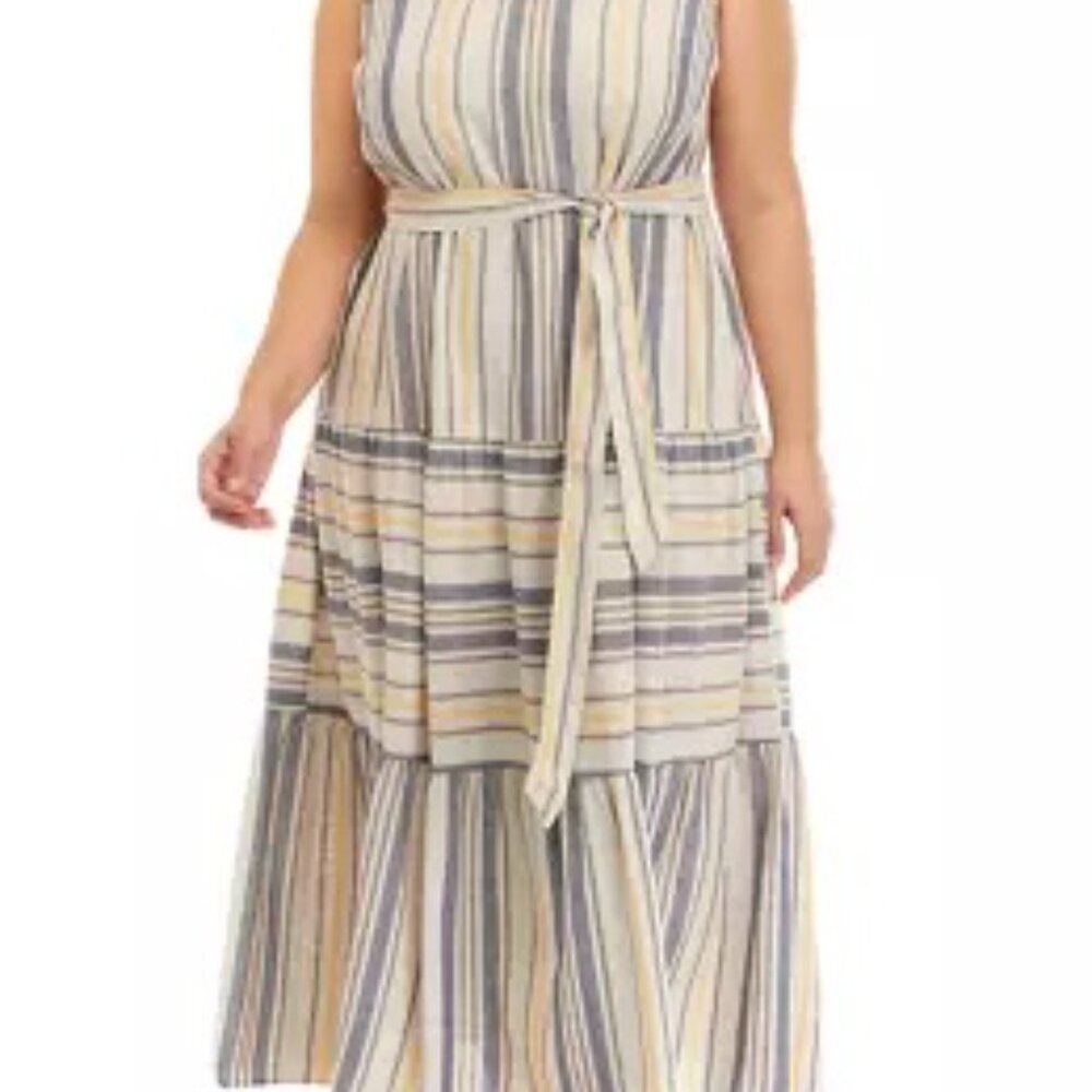 THE LIMITED GUC Sleeveless Maxi Dress Size 1x Linen Maxi Dress Tan Sahara 023